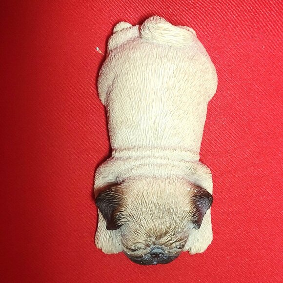 Vintage Sandicast Fawn Pug Figurine Sleeping Snoring - Picture 3 of 10
